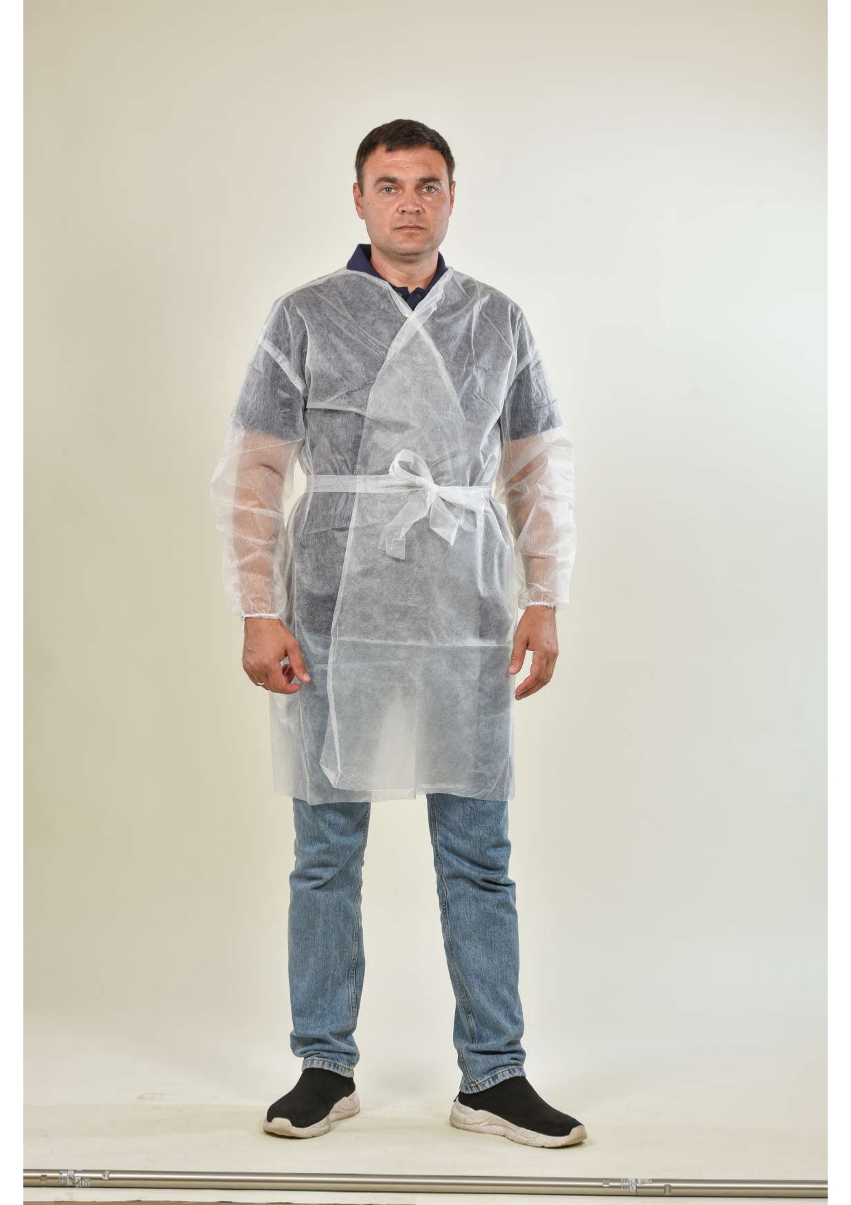 Халат поліпропіленовий на зав'язках BeSafePro, ХL